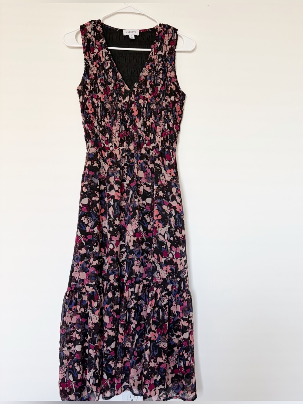 Evereve Floral V Neck Midi Dress Size XS